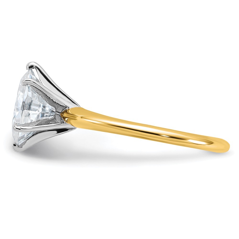 14k Yellow Gold 2ct. Oval Cut Moissanite Solitaire Engagement Ring Size 8