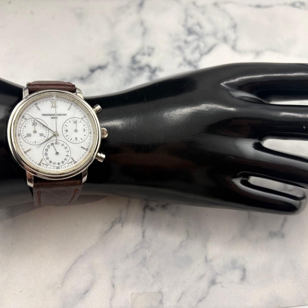 FREDERIQUE Constant Quartz Chronograph Watch 35mm Wrist 17cm/6.7in Working
