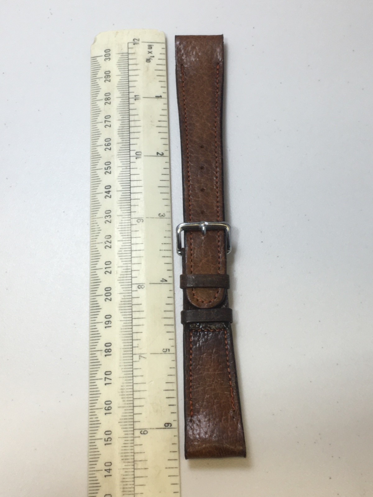 Vintage Pigskin Leather Watch Strap British Hand Made 1950s Open End 19mm N.O.S.