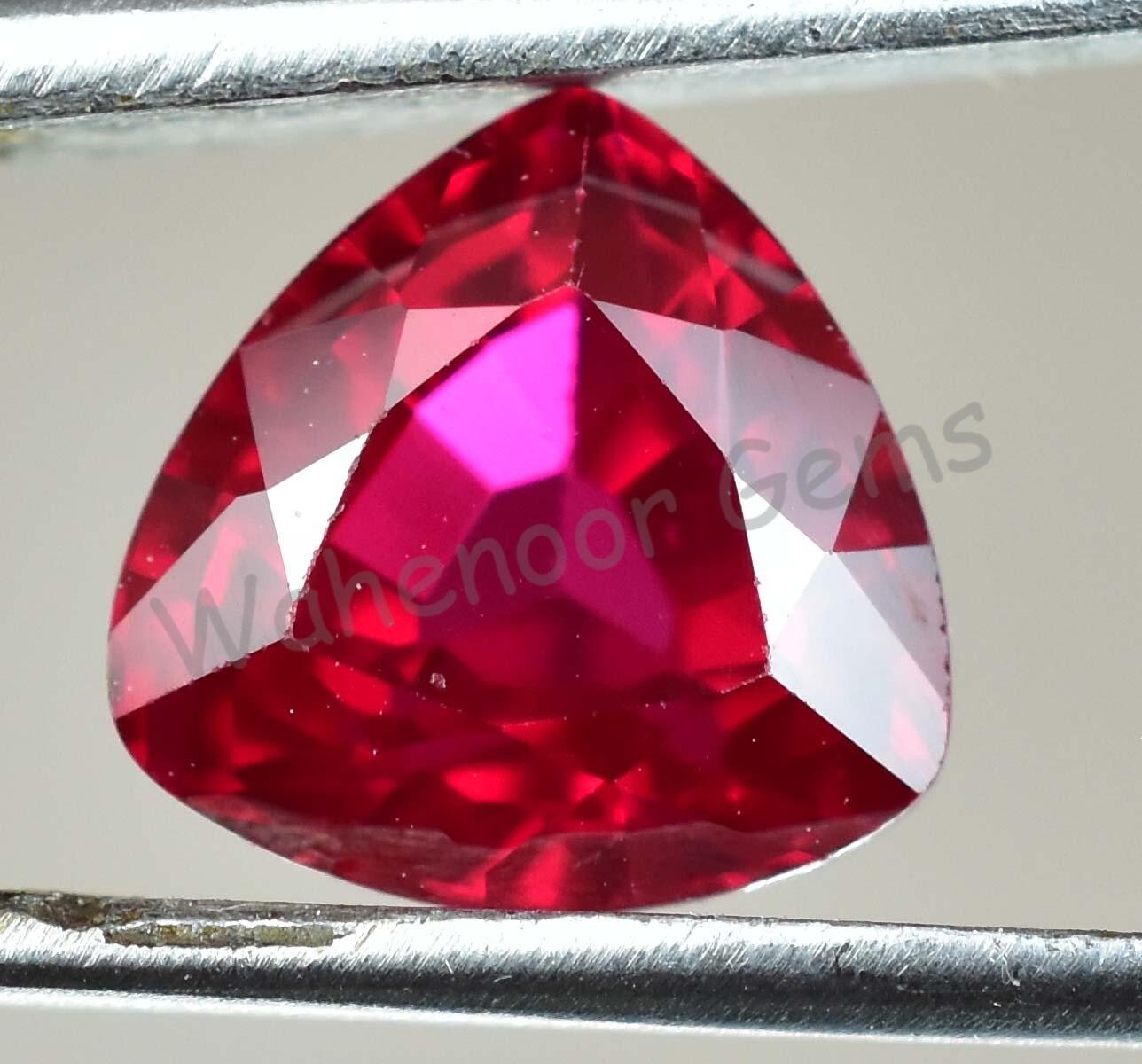 6.70 Ct Natural Blood Red Ruby Trillion Certified Mozambique Stunning Gemstone