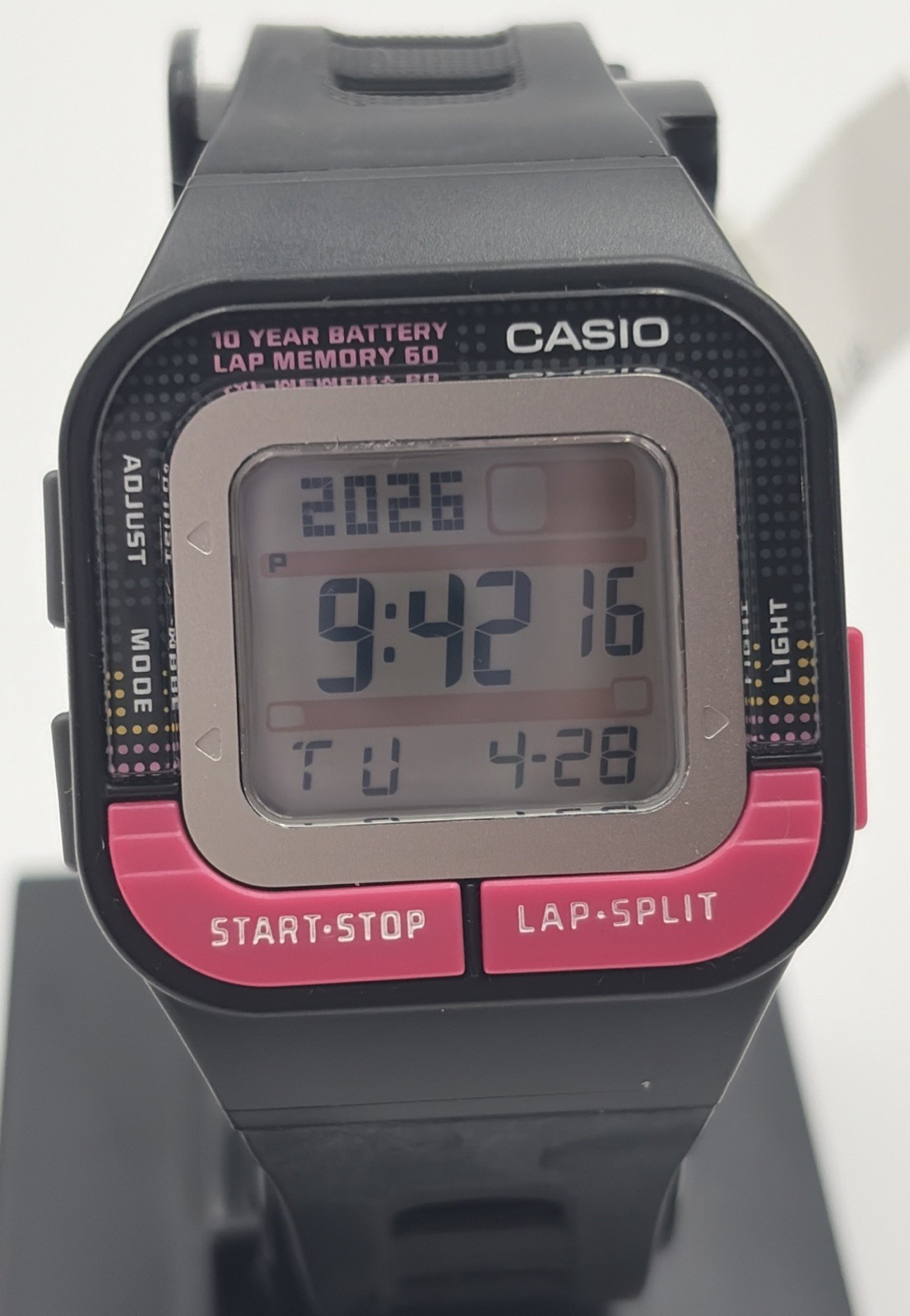 Casio Digital Watch SDB100-1b Black and Pink Quartz Women’s 2001