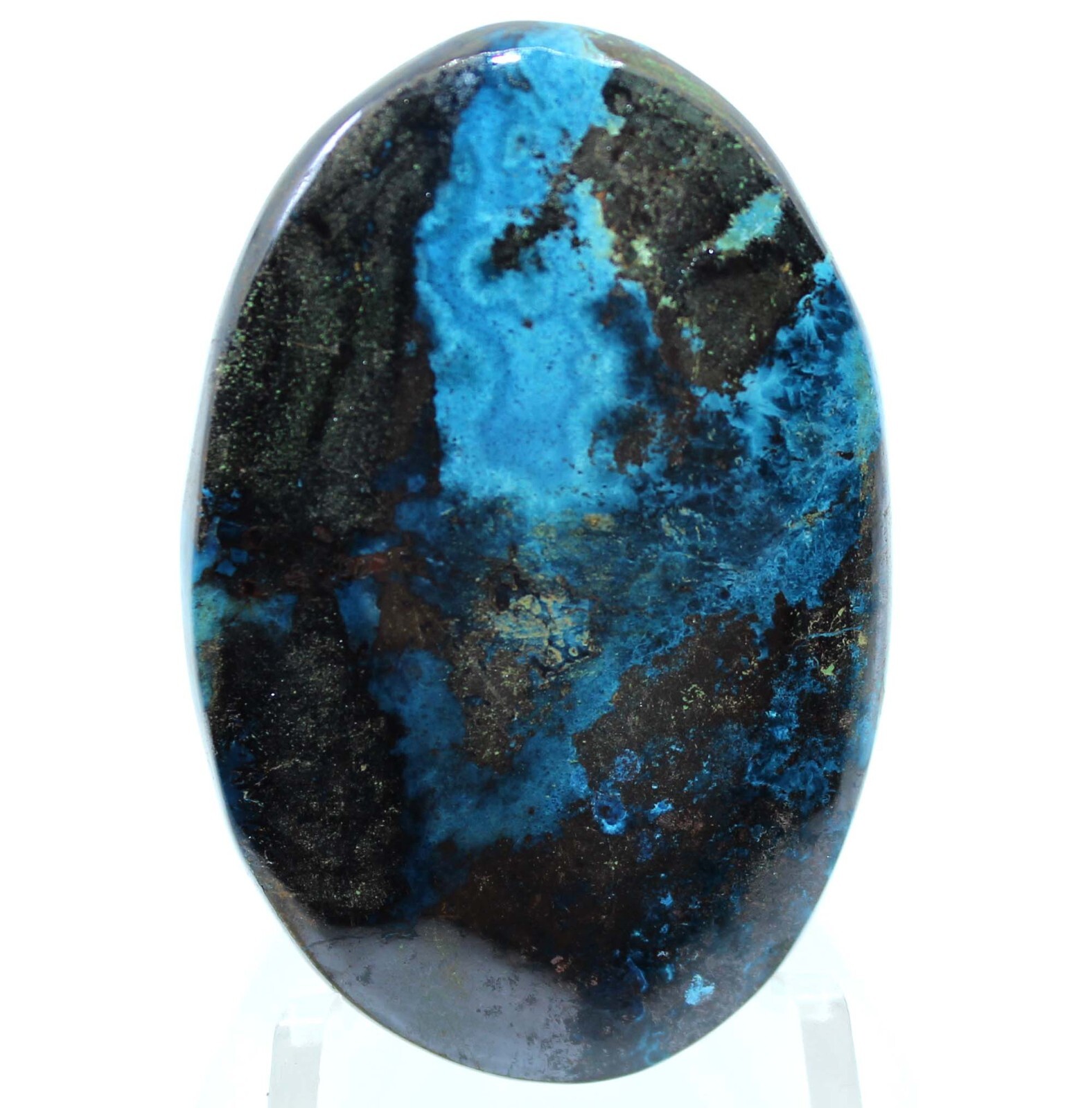 94.70 Cts. Natural Azurite Chrysocolla Oval Cabochon Loose Gemstone 43X29X5 mm