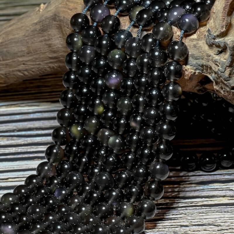 4mm 6mm 8mm 10mm 12mm 14mm 18 Mm 20mm Natural Rainbow Black Ice Obsidian Beads