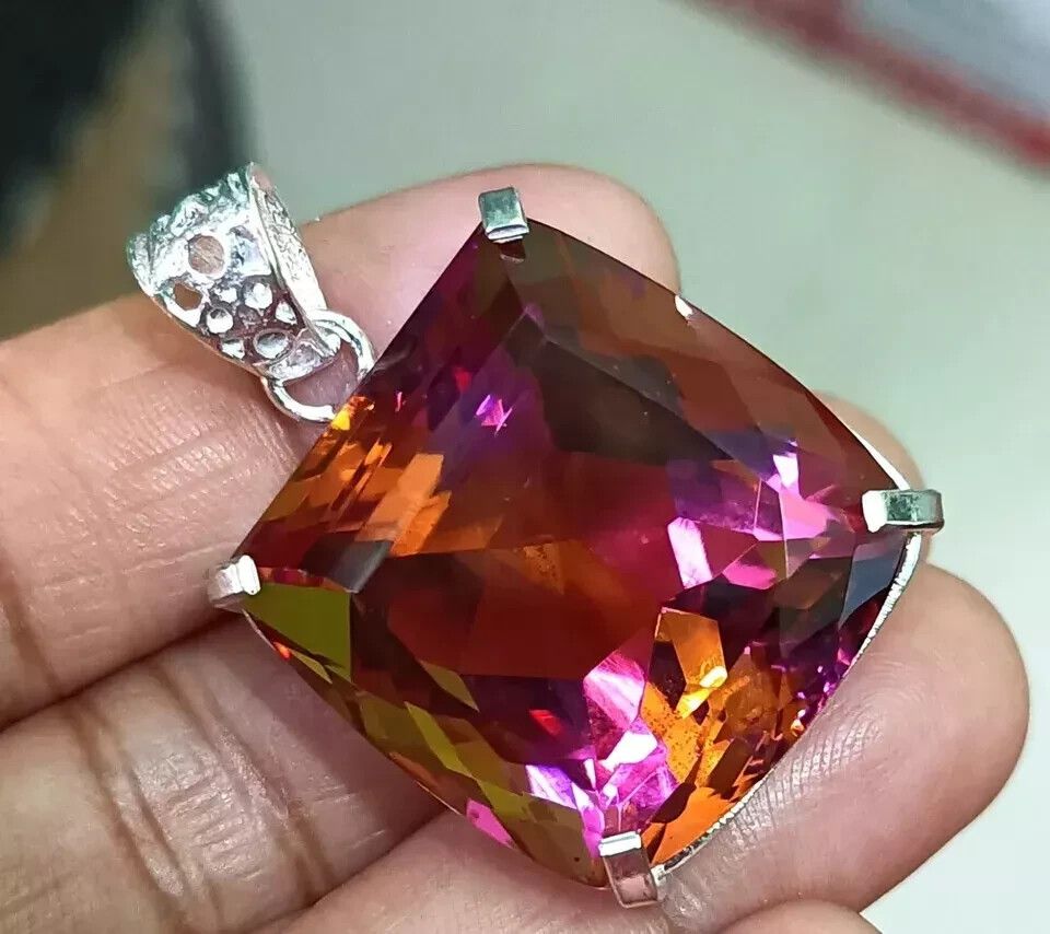 90Ct+ Natural Zultanite 7 Color Pendant 925 Silver Certified LG Gemstone