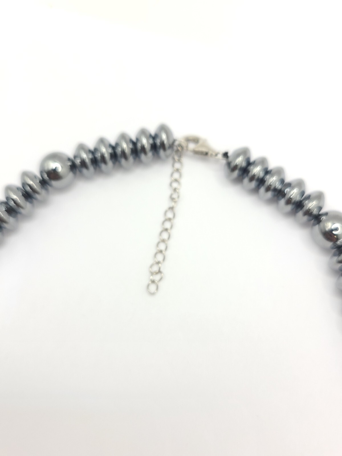 Terahertz 10mm Beaded Necklace 20 Inches Rhodium over Sterling