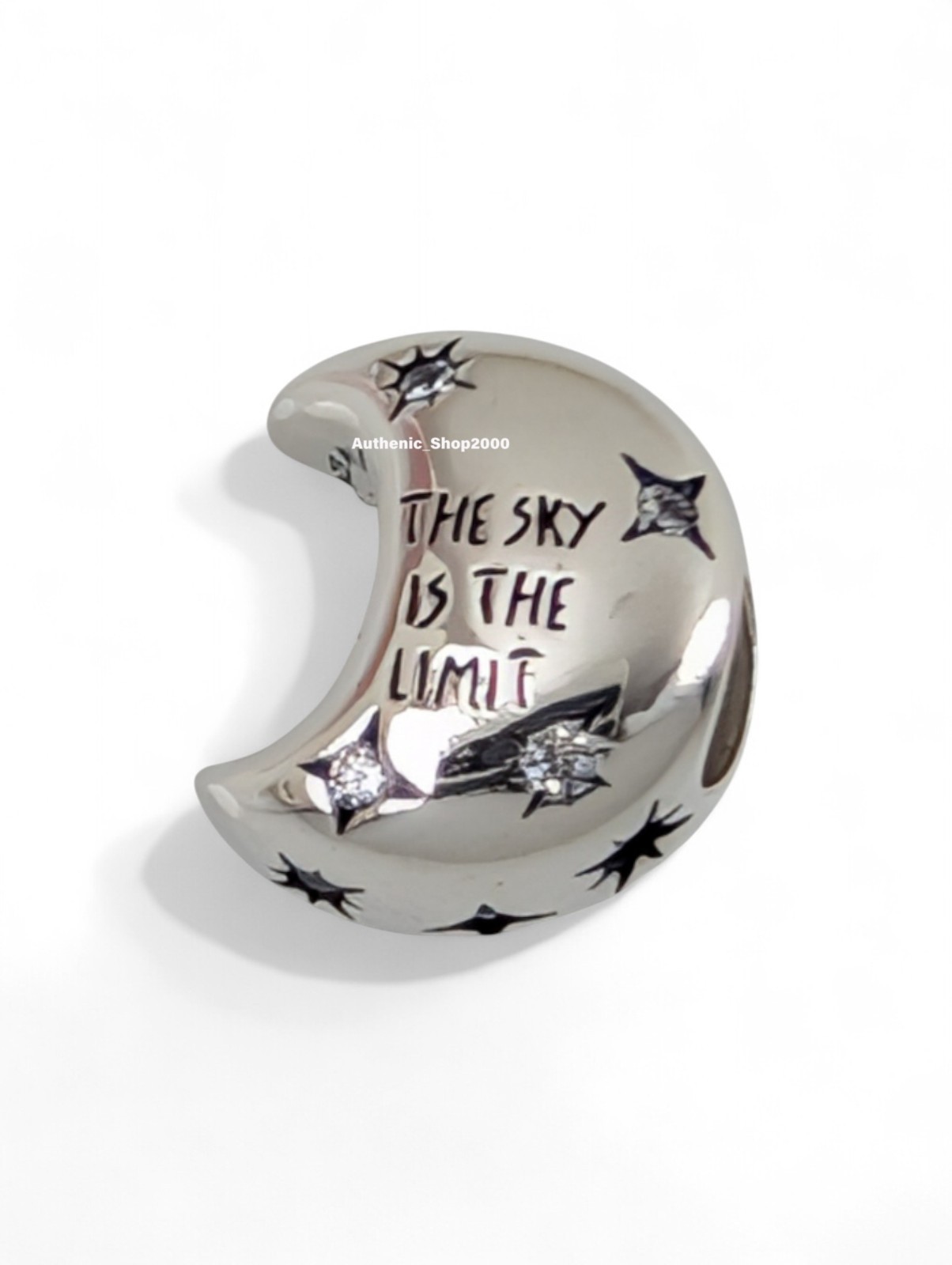 New 100% Authentic PANDORA 925 Ale Crescent Moon Sparkle Stars Charm 794254C01