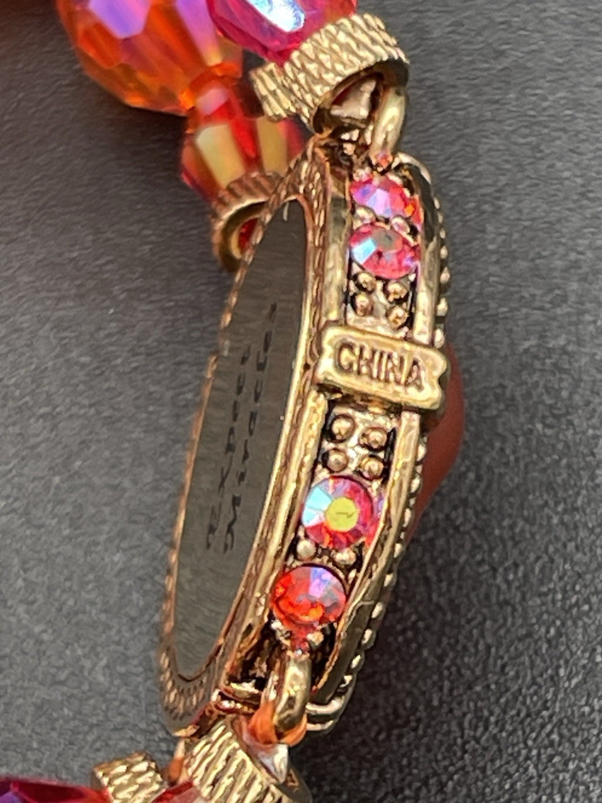 VTG Kirks Folly Expect Miracles Moon Face Crystal Multi Strand Bracelet Unsigned