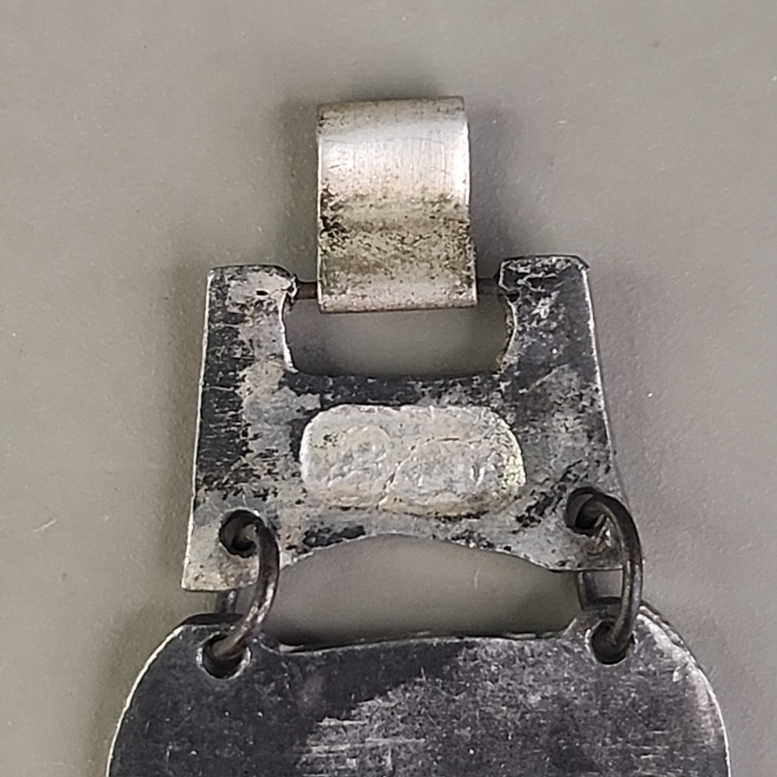 Vintage Columbian Panel Bracelet 800 Silver Tiki Peru 6.75″