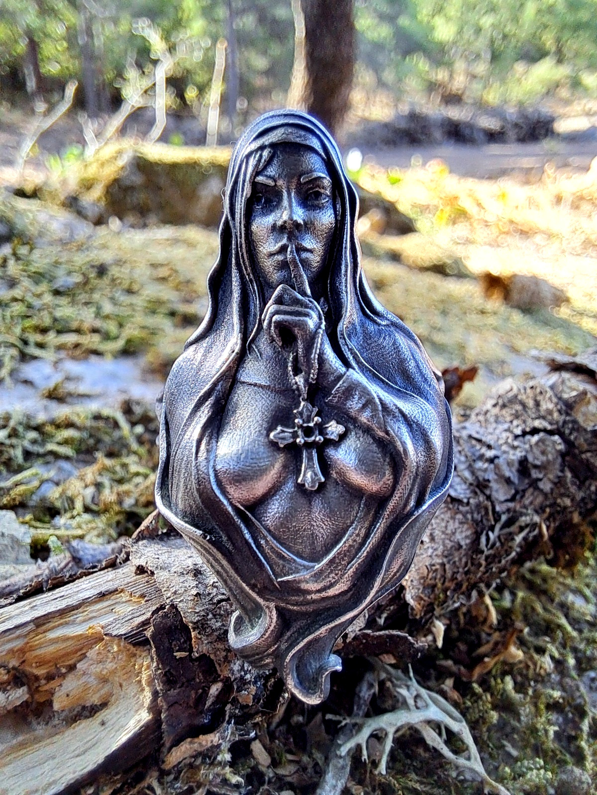 925 Sterling Silver Nun Ring – Gothic Seductive Religious Statement Ring