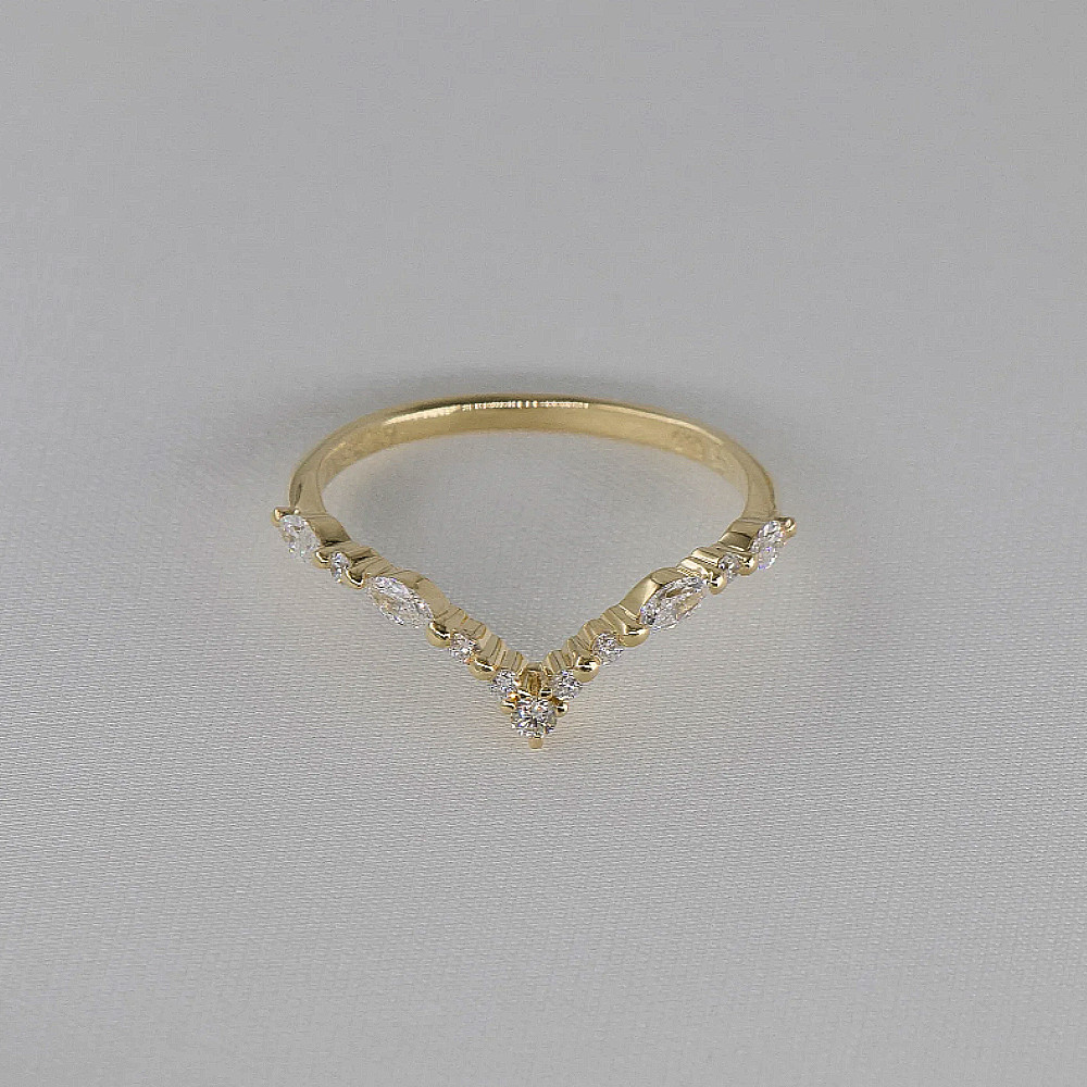 Lab Grown Diamond CVD 14K Yellow Gold Wedding Band Round Cut 0.35 Ct Women