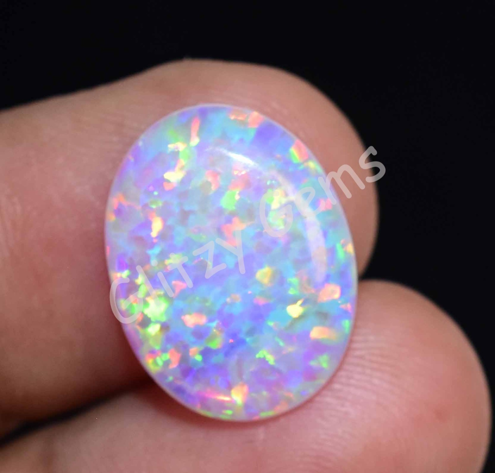 Natural Milky White Play Of Color Fire Opal 4.25 Ct Cabo Certified Gemstone