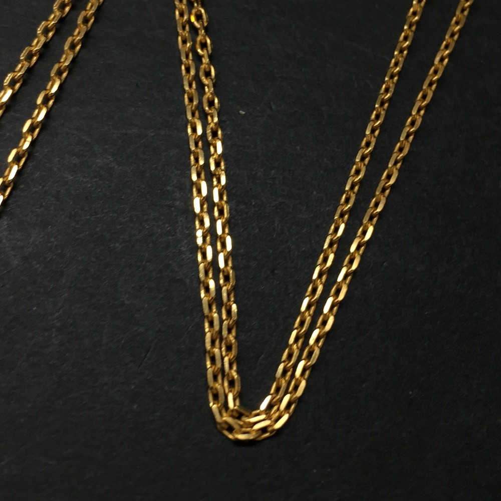EGA Unused HERMES Pop H Mini Gold Tone Pendant Necklace*/ZA0301