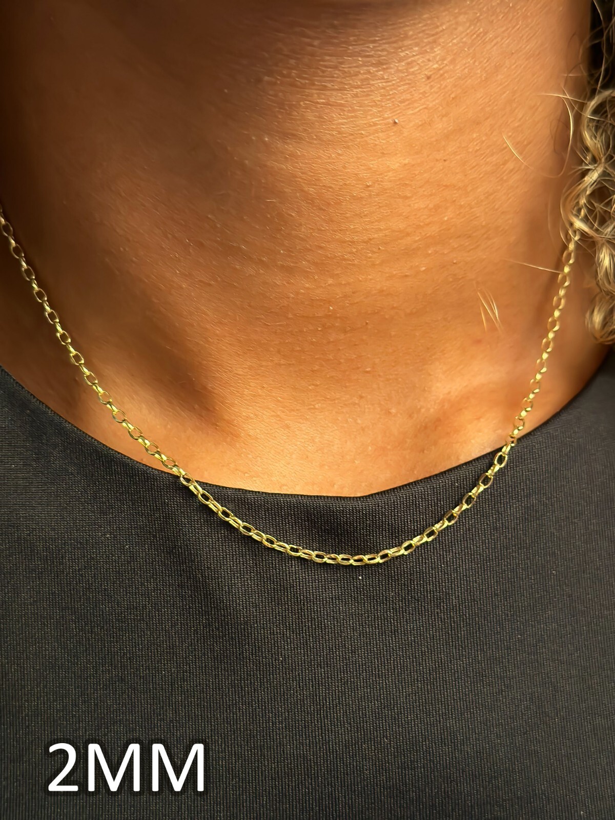 14k SOLID Gold Rolo Link 1.2mm 2mm Chain Rolo Link Necklace 16″ 18″ – Cadena Oro
