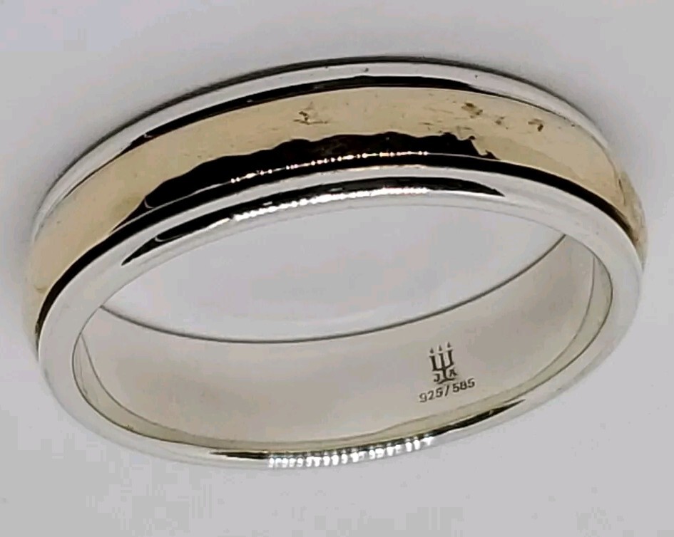 James Avery 14k/925 Narrow Hammered Simplicity Wedding Ring Size 13.5