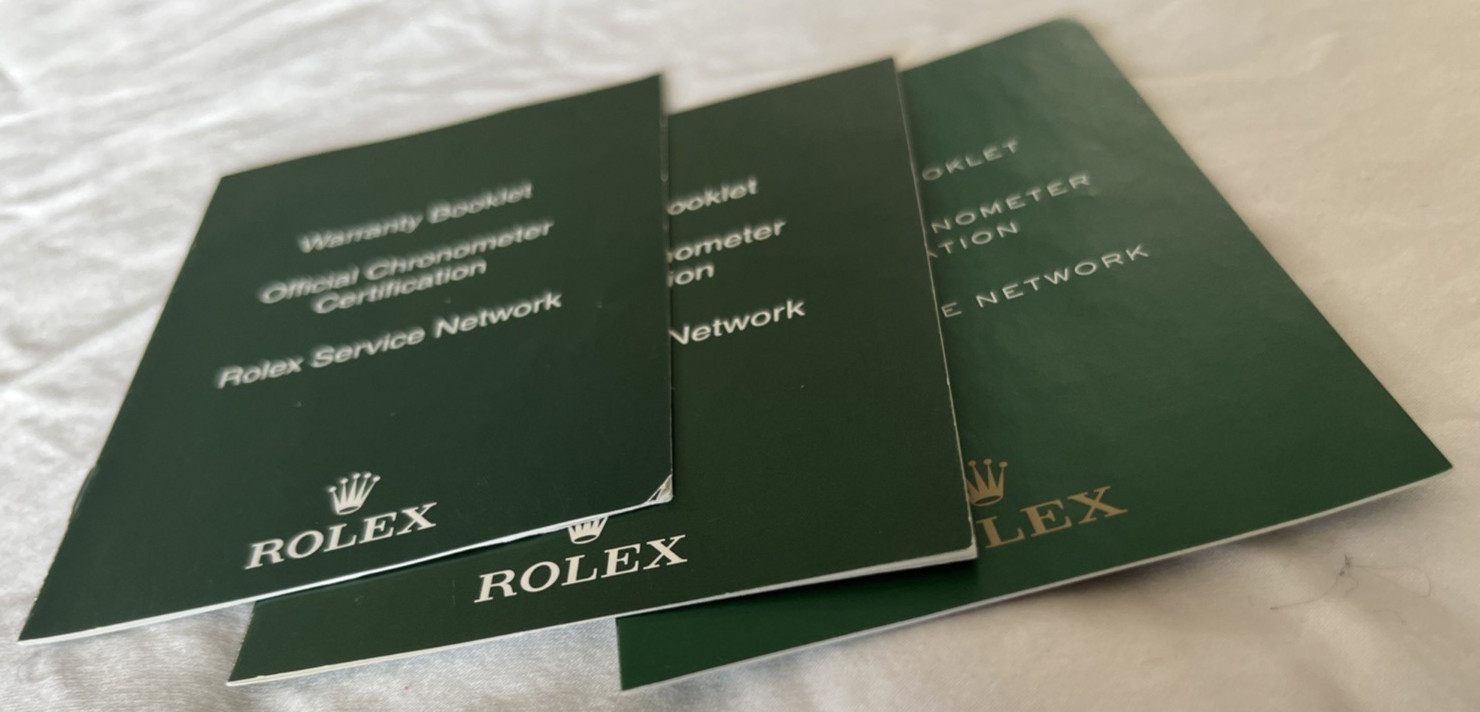 Rolex (3) Warranty Booklet Official Chronometer Certification Service Network