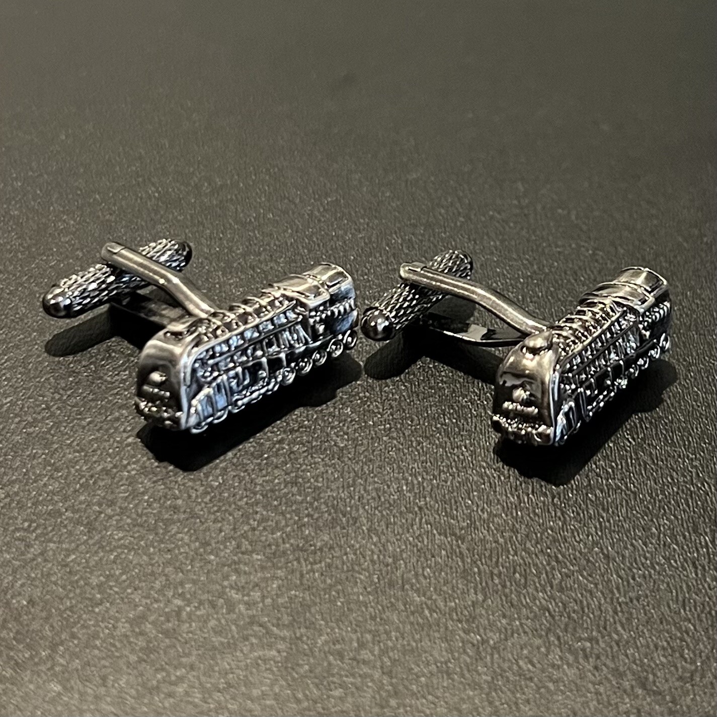 Vintage Style Train Engine Cufflinks In Box For Men Birthday Gift