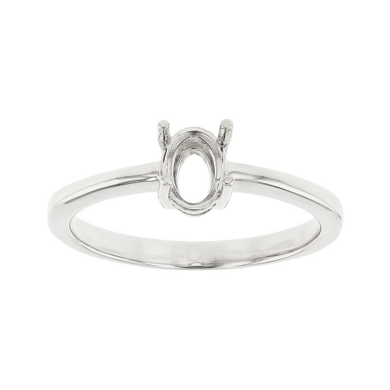 925 Sterling Silver Oval 7x5mm Semi Mount Stackable Without Stone Ring DIY