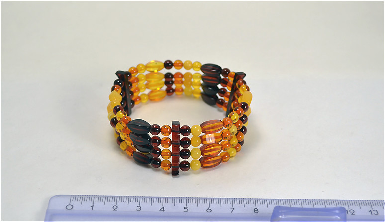 Bracelet Amber Natural A 4 Row Without Clasp With Elastic Agrp 056