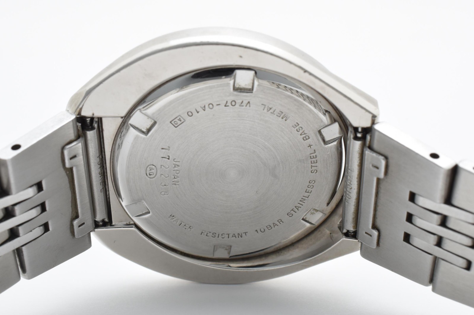 [EXC+5] SEIKO ALBA AKA V707-0A10 42mm Blue Dial Silver Quartz Men’s Watch JAPAN