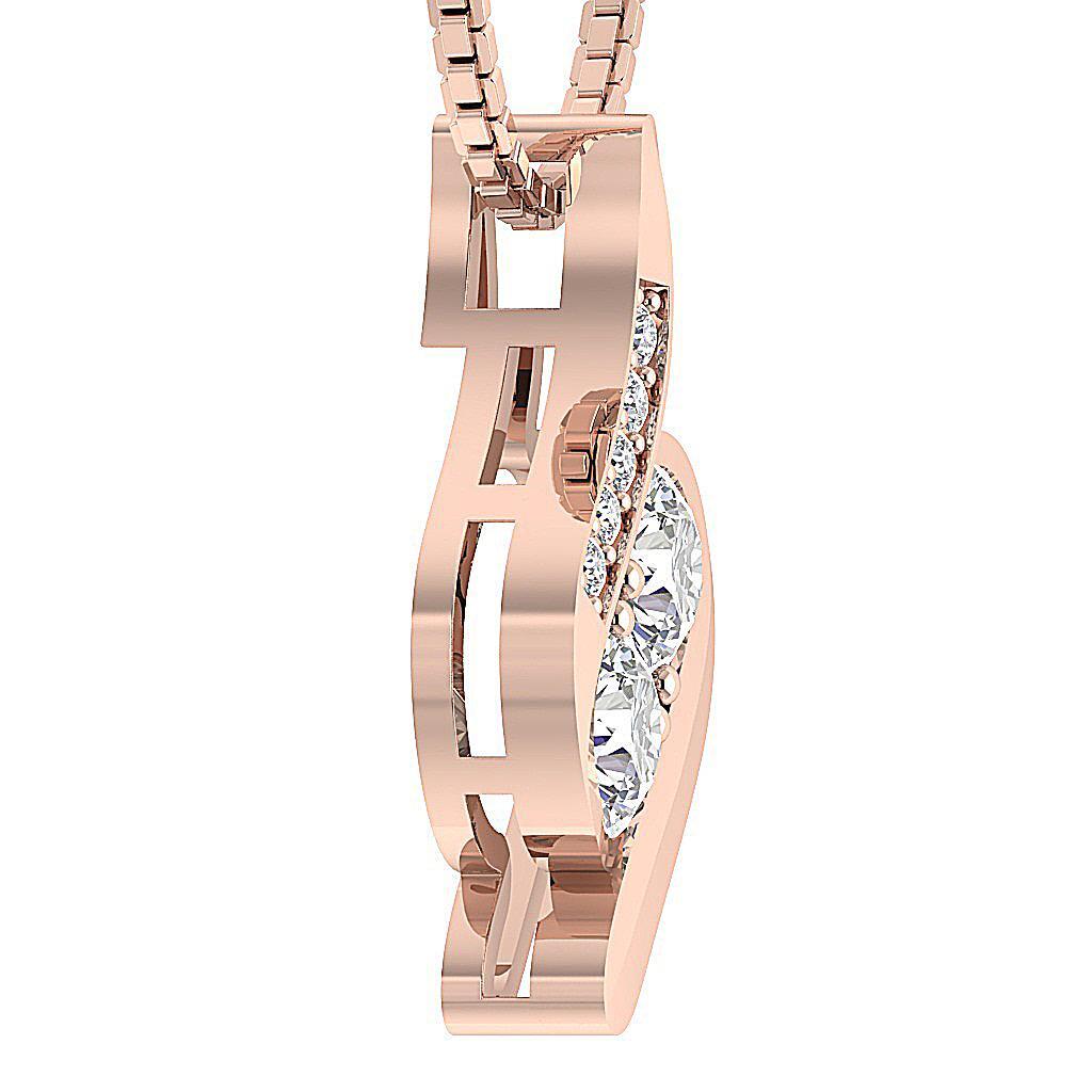 VS F 0.75 Carat Lab Grown Diamond Forever Us Two Stone 14K Gold Fashion Pendant