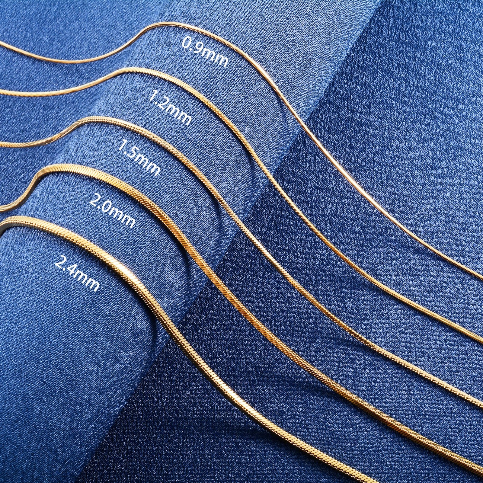 Snake Herringbone Gold/Silver stainless steel Chain Necklace Women Men 14/30 in