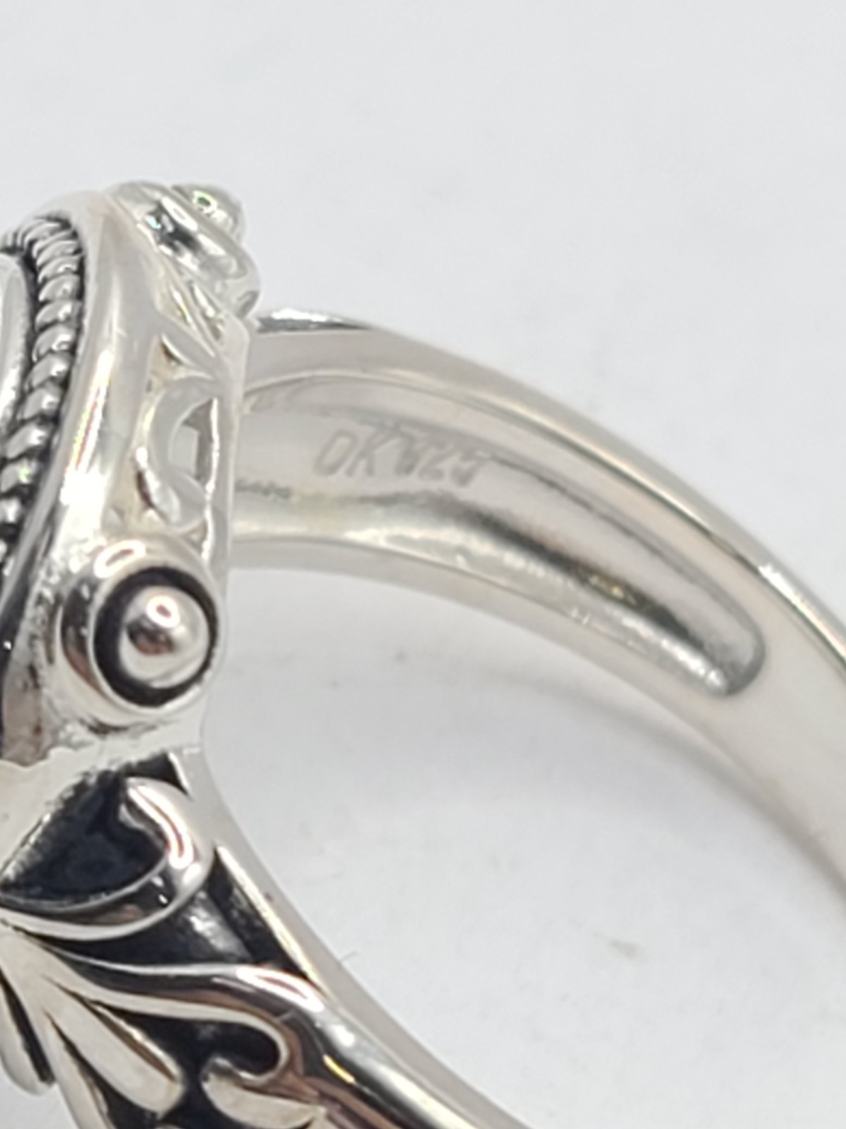 JTV Blue Lab Created Spinel Rhodium Over Sterling Silver Ring 3.27ctw sz 8