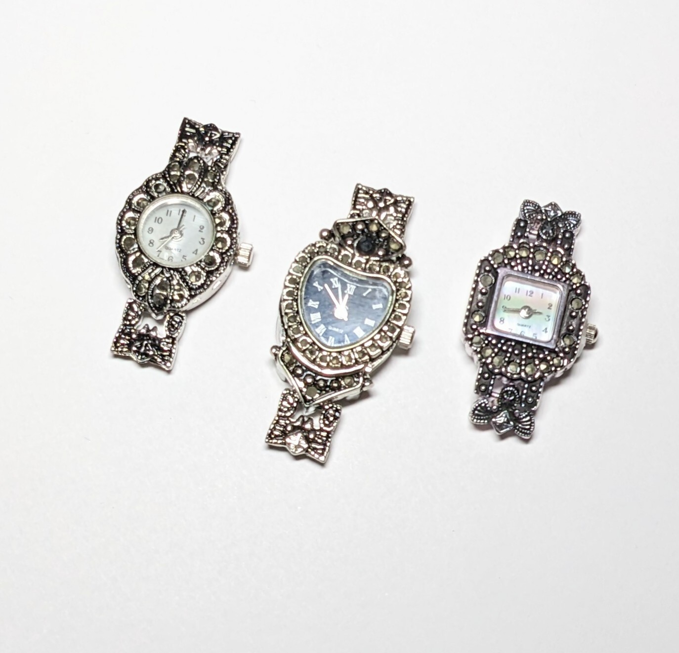 Watch Face for Beading lot of 10 pcs Marcasite watch face Black and Gold
