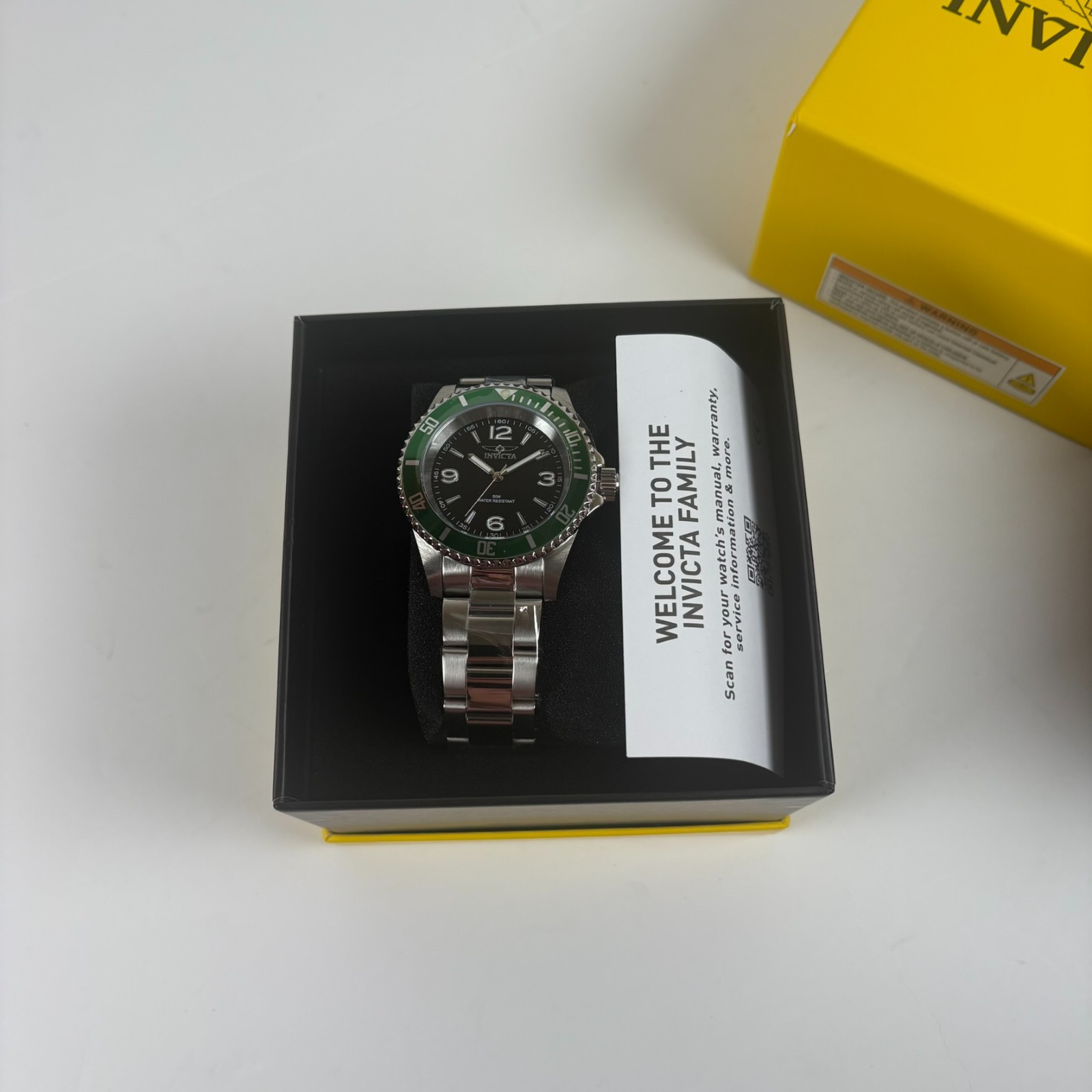 Invicta Rowan 40mm Green Dial Stainless Steel Watch 49338 Box Papers