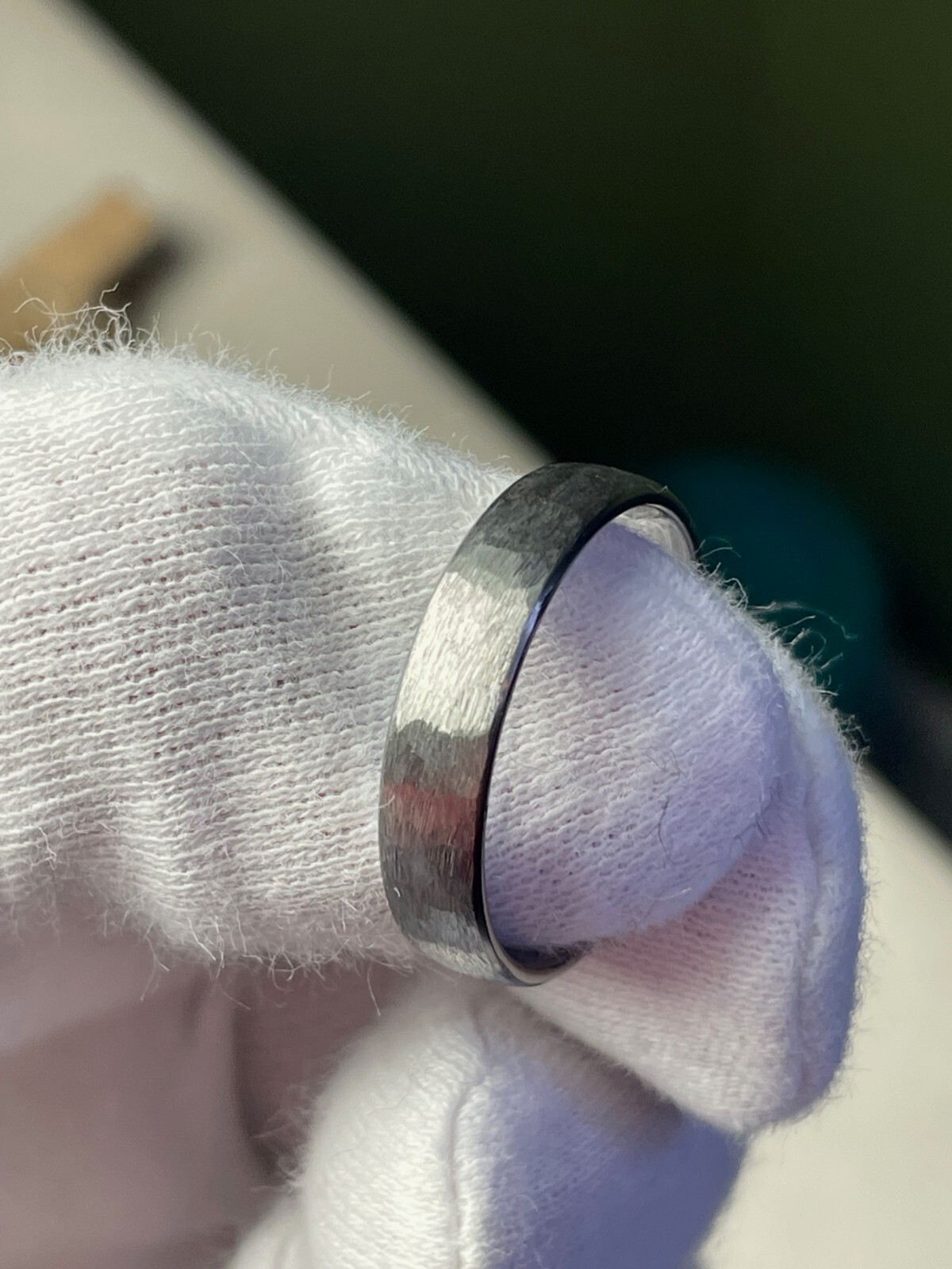 Low/Thin Dome Profile, Rugged Brush, Titanium Band, 5mm Width Pictured