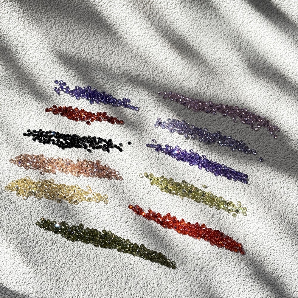 Loose Zirconia Gemstone Multicolored Round 1.1mm-10mm 100pcs for Jewelry Ring