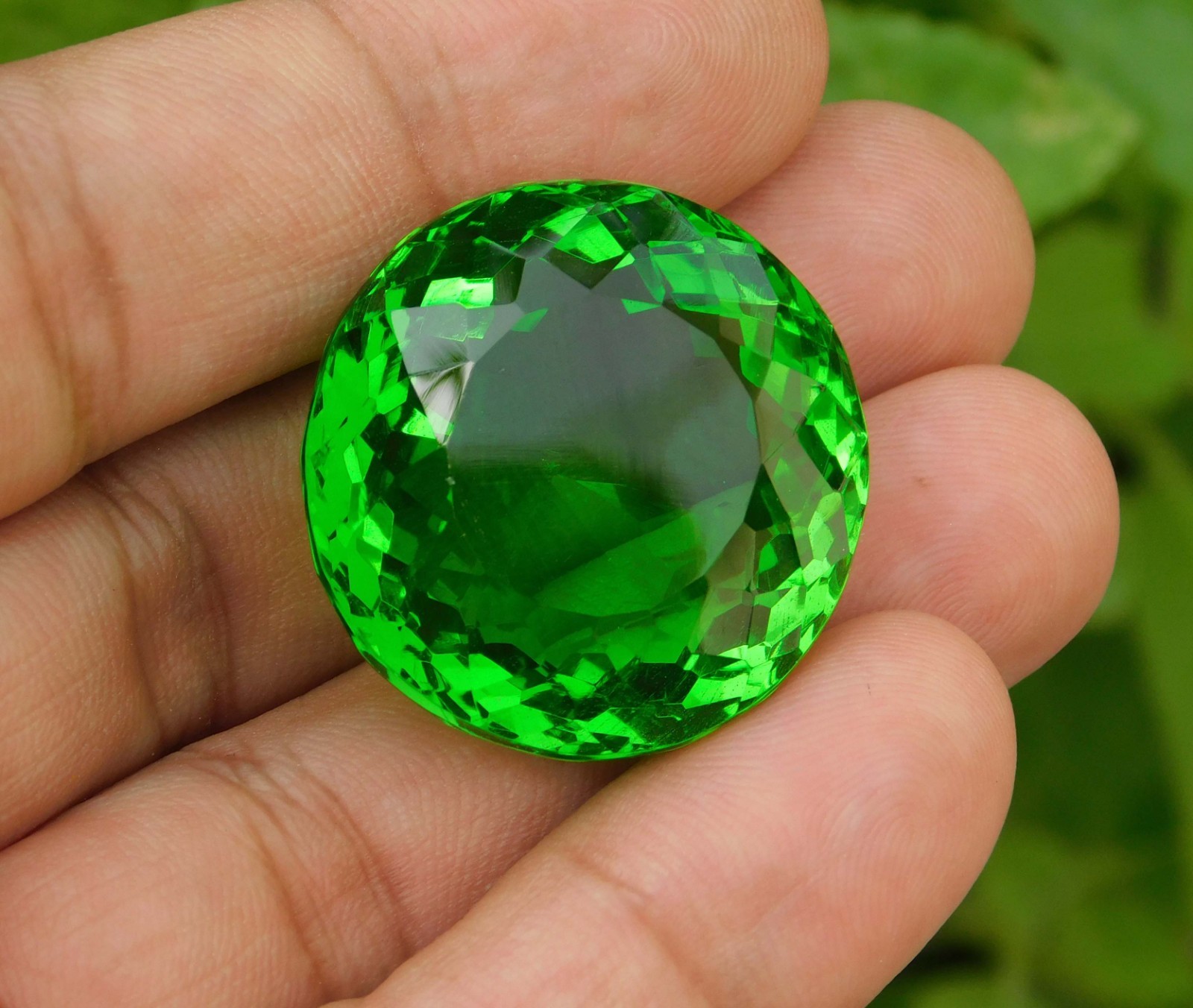 82.40cts Natural Certified Brazilian Round Cut Peridot Loose Gemstone