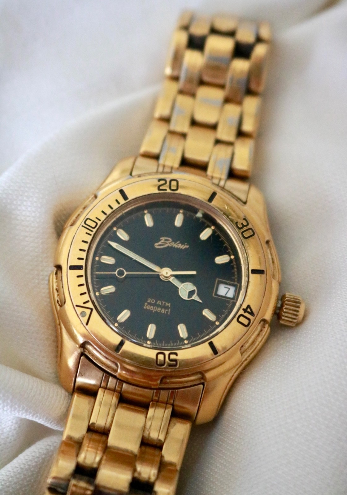 BELAIR Mens Watch Divers Seapearl 20 ATM Parts or Repair Only