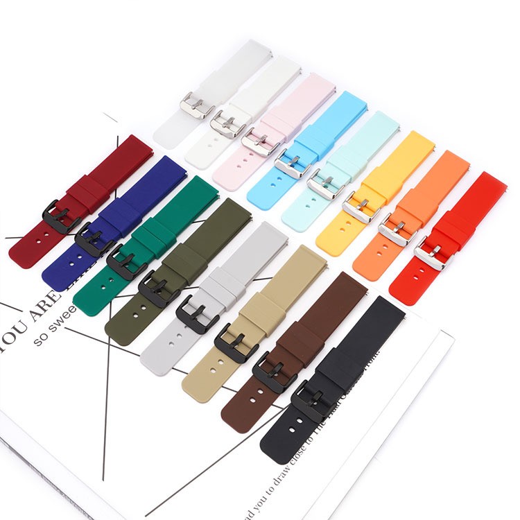 10 12 14 16 18 19 20 21 22 24mm Soft Silicone Watch Band Watch Strap Replacement