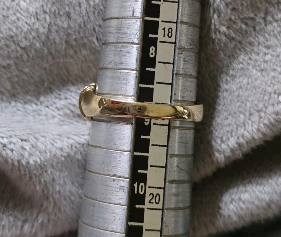 Ross Simons 18k Yellow gold Sterling silver channel Wedding Band Ring