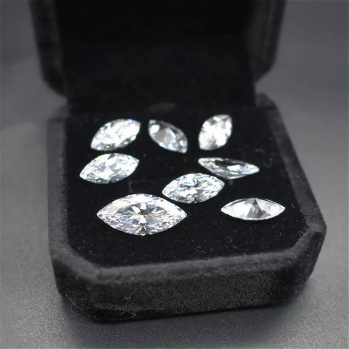 Cubic Zirconia Marquise Cut Gemstone Faceted Transparent White Cubic Zirconia