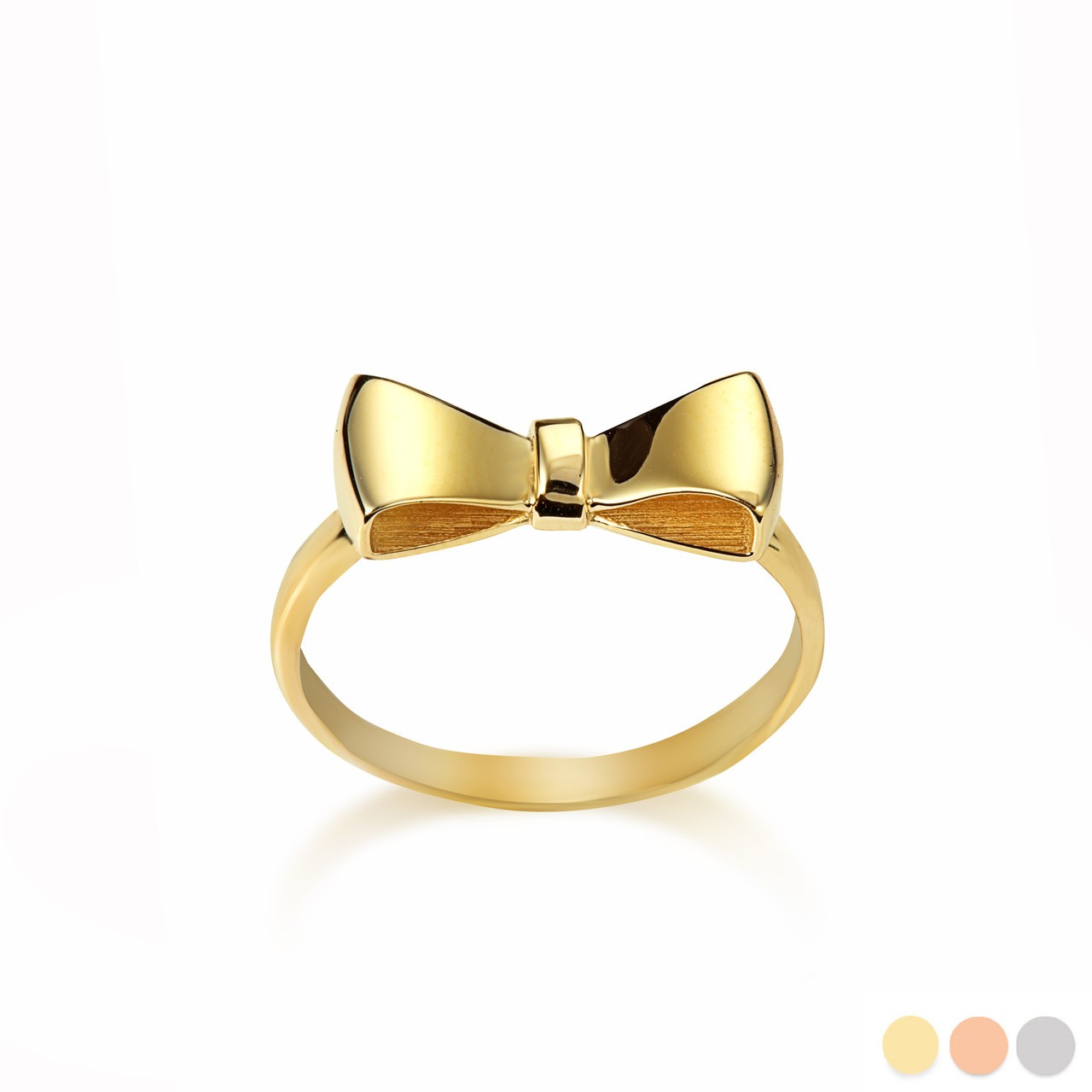 Gold Bow Tie Ribbon Ring (Available in Yellow/Rose/White Gold)