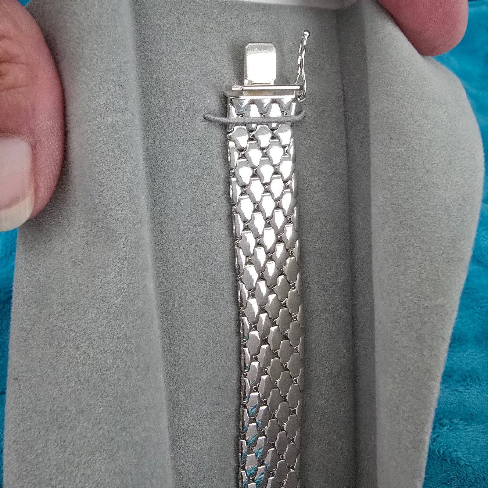 NWOT Vintage Milor Italy 925 Sterling Silver Wide Articulated Bracelet