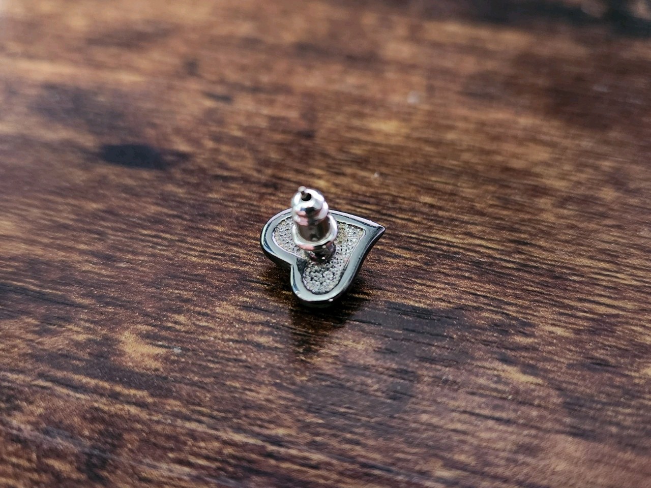 Genuine Vivienne Westwood Single Tiny Diamante Heart Stud Earring