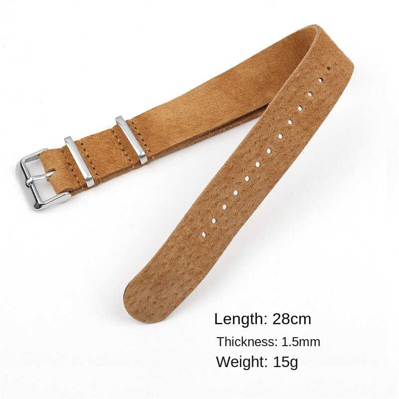 High Quality Suede Genuine Leather Watch Strap Band One Piece 18/20/22/24mm Mens