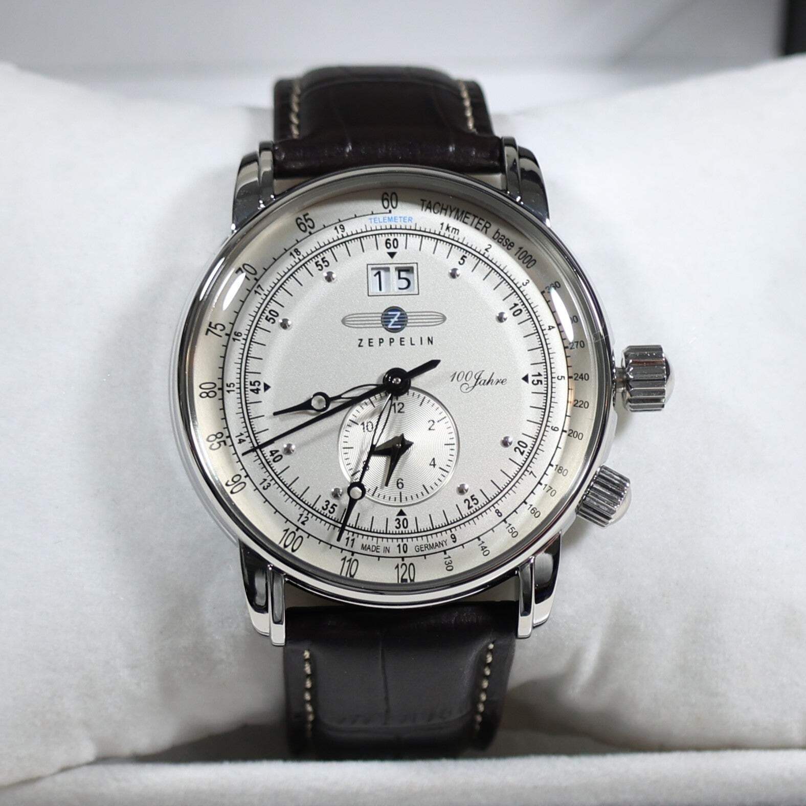 Zeppelin 100 Jahre GMT Beige Dial Stainless Steel Case Men’s Watch 7640-1