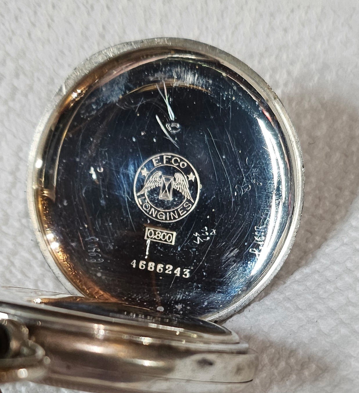 Vintage 16s Longines 800 Silver Hunter Pocket Watch Case