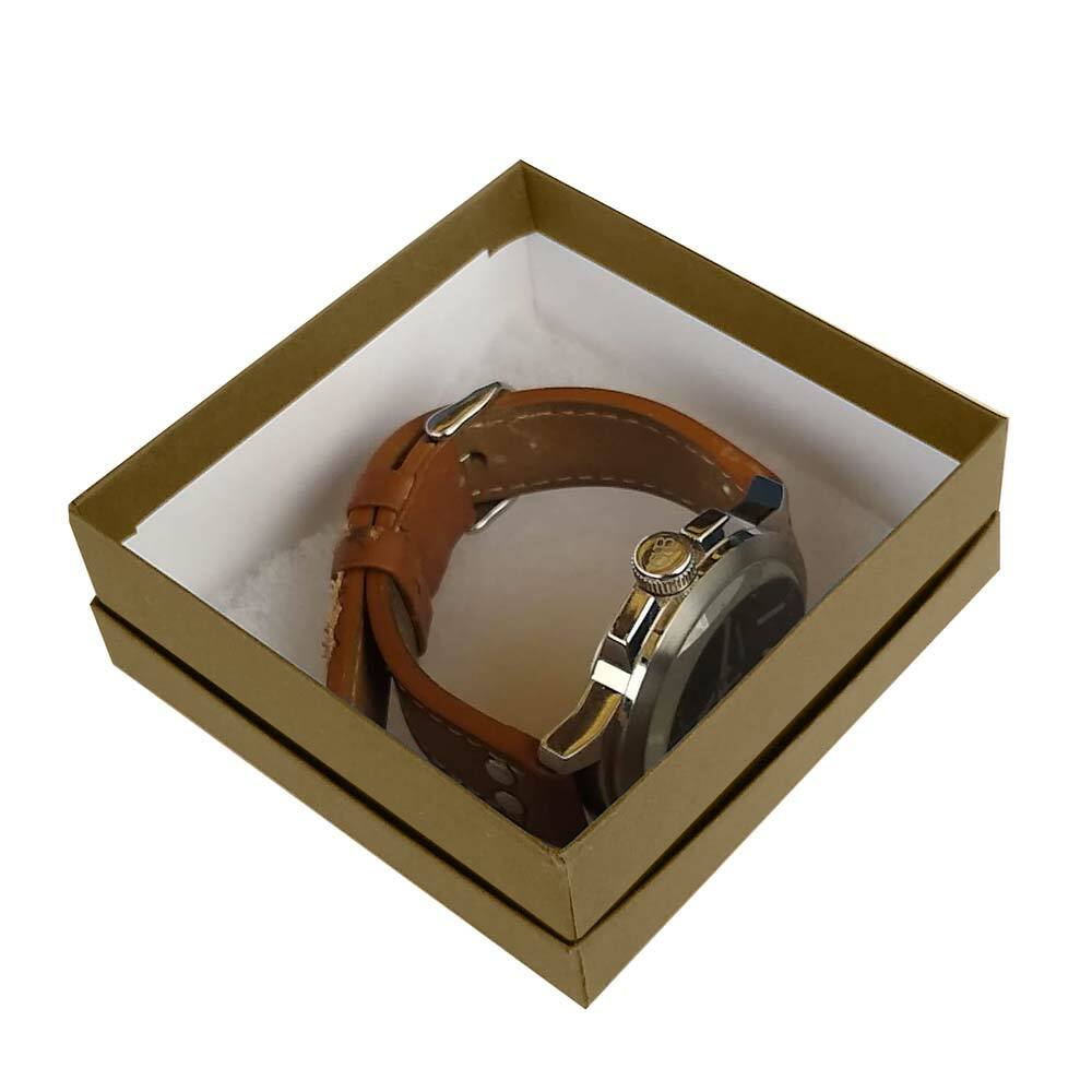 100 Brown Kraft Paper Cotton Filled Jewelry Gift Packaging Boxes 8 Sizes