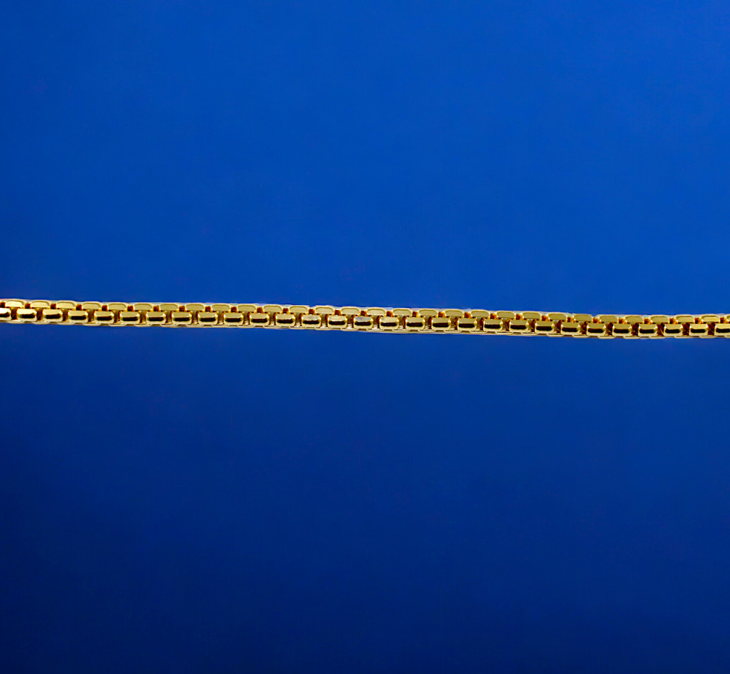 14K Yellow Gold 1.5mm-5mm Venetian Round Box Chain Necklace Real Gold 16″-30″