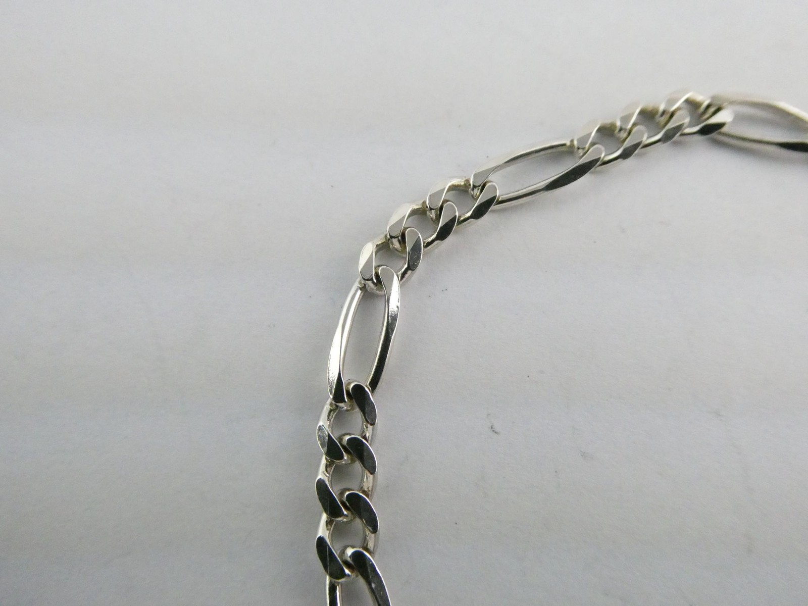 RL Designer Sterling Silver Long and Short Chain Link Bracelet 925 7.5 Inch 6.2g