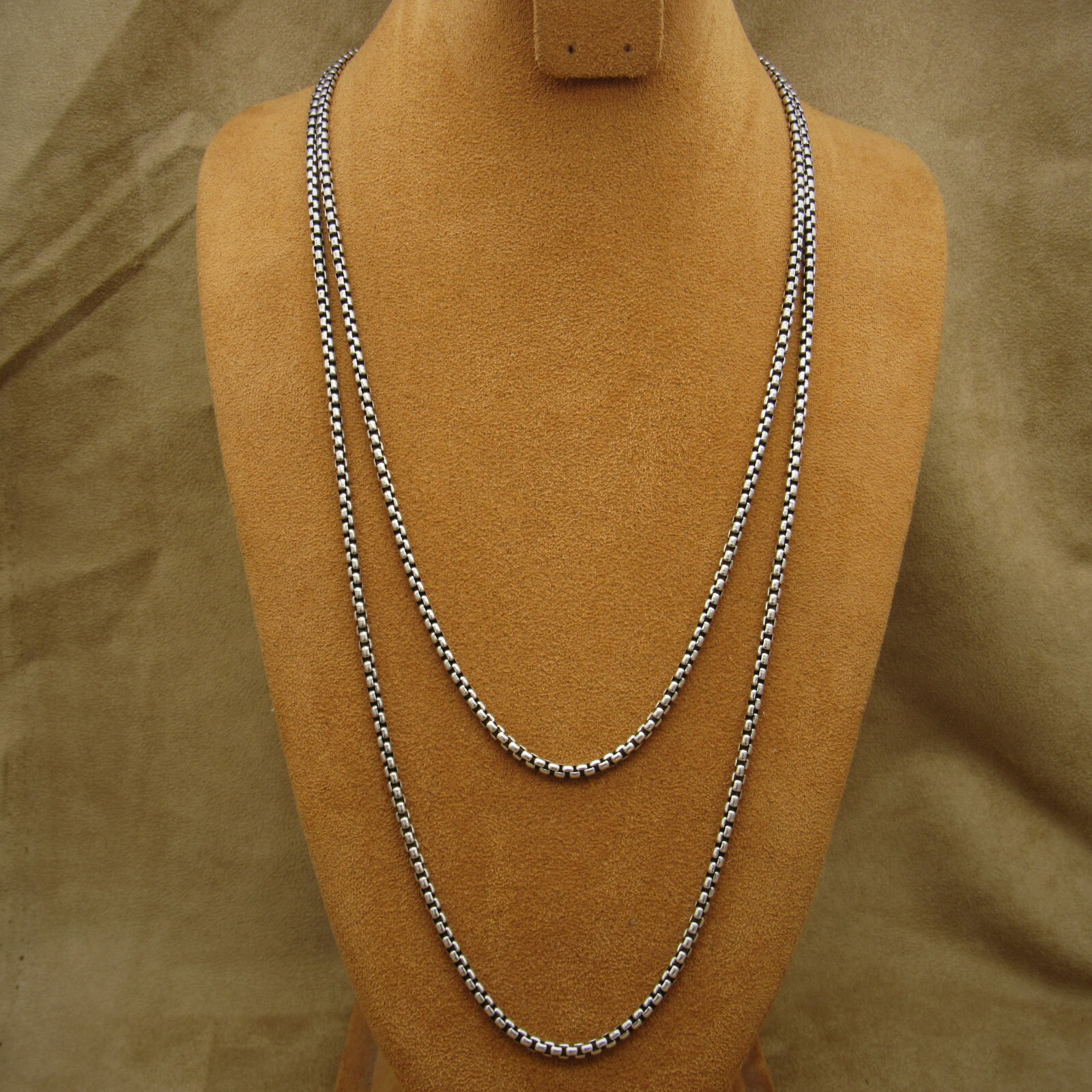 Sterling Silver 72 Inch Rounded Box Chain
