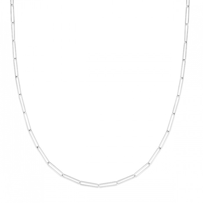 14k Solid White Gold PAPERCLIP Link Chain Necklace 20 Inch 3 grams 2MM