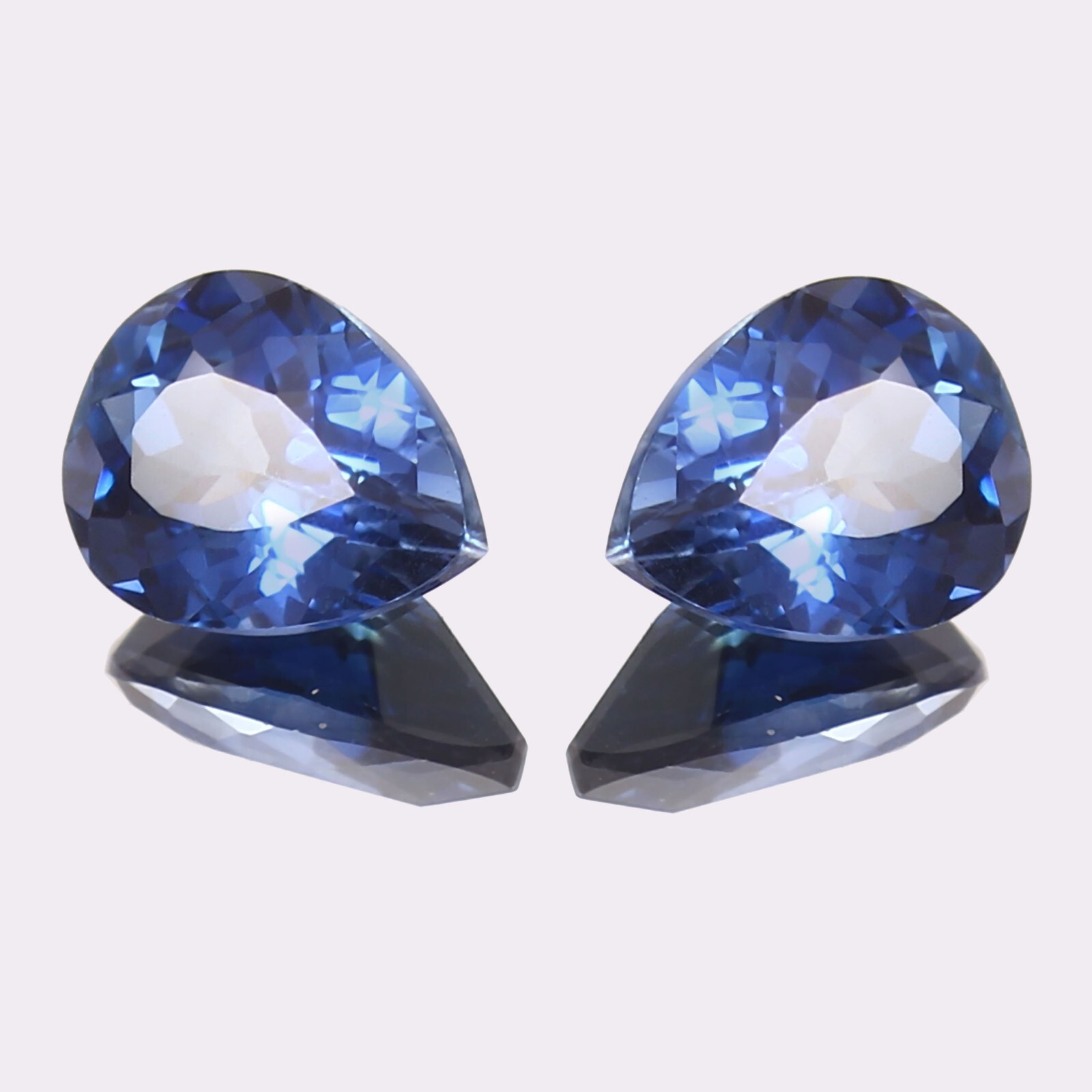 Natural Ceylon Royal Blue Sapphire Pear Cut Loose Gemstone Matched Pair 11×9 MM