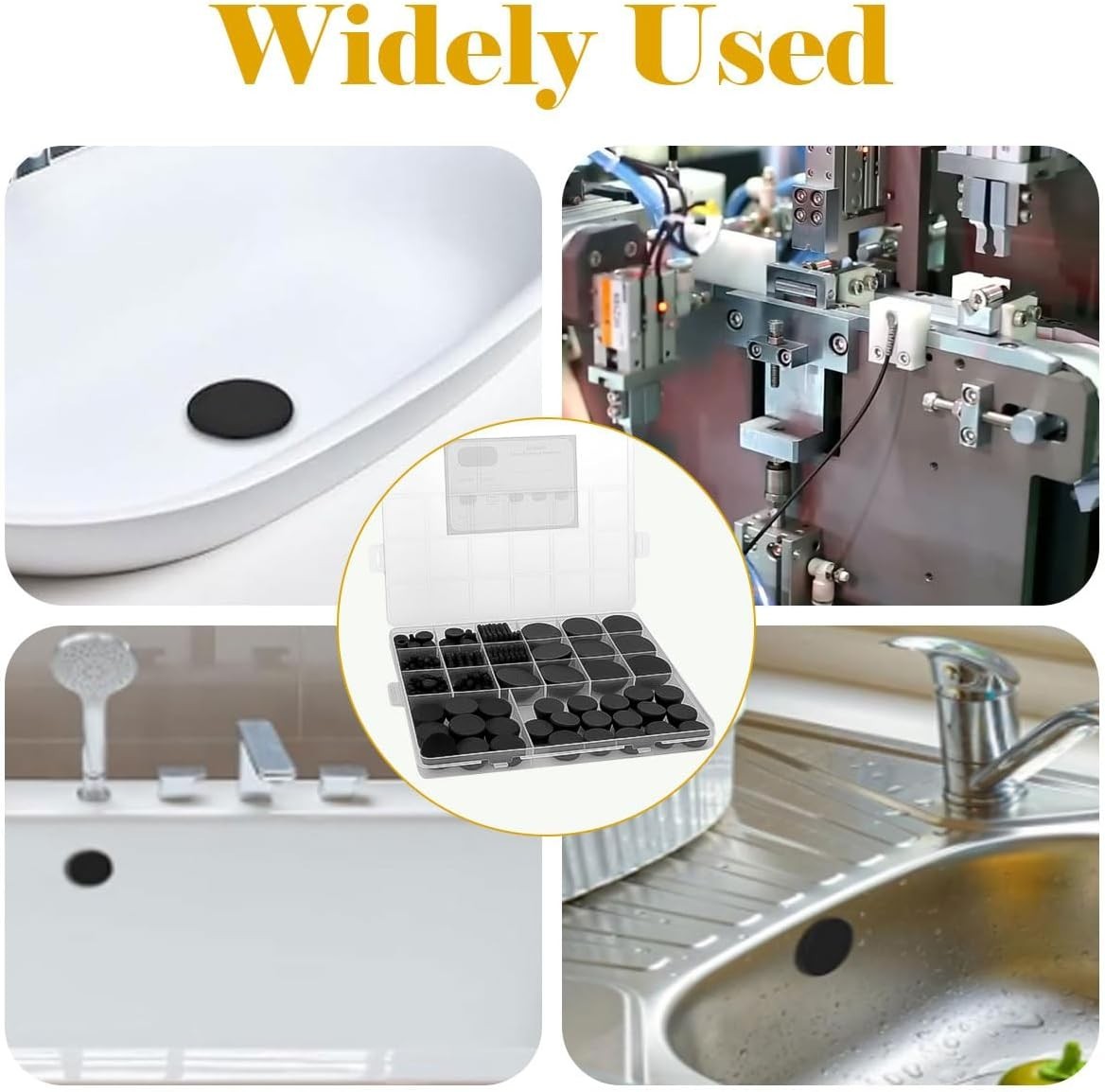 125Pcs Rubber Plugs for Round Holes, Durable and Long Service Life, 8 Sizes Hole