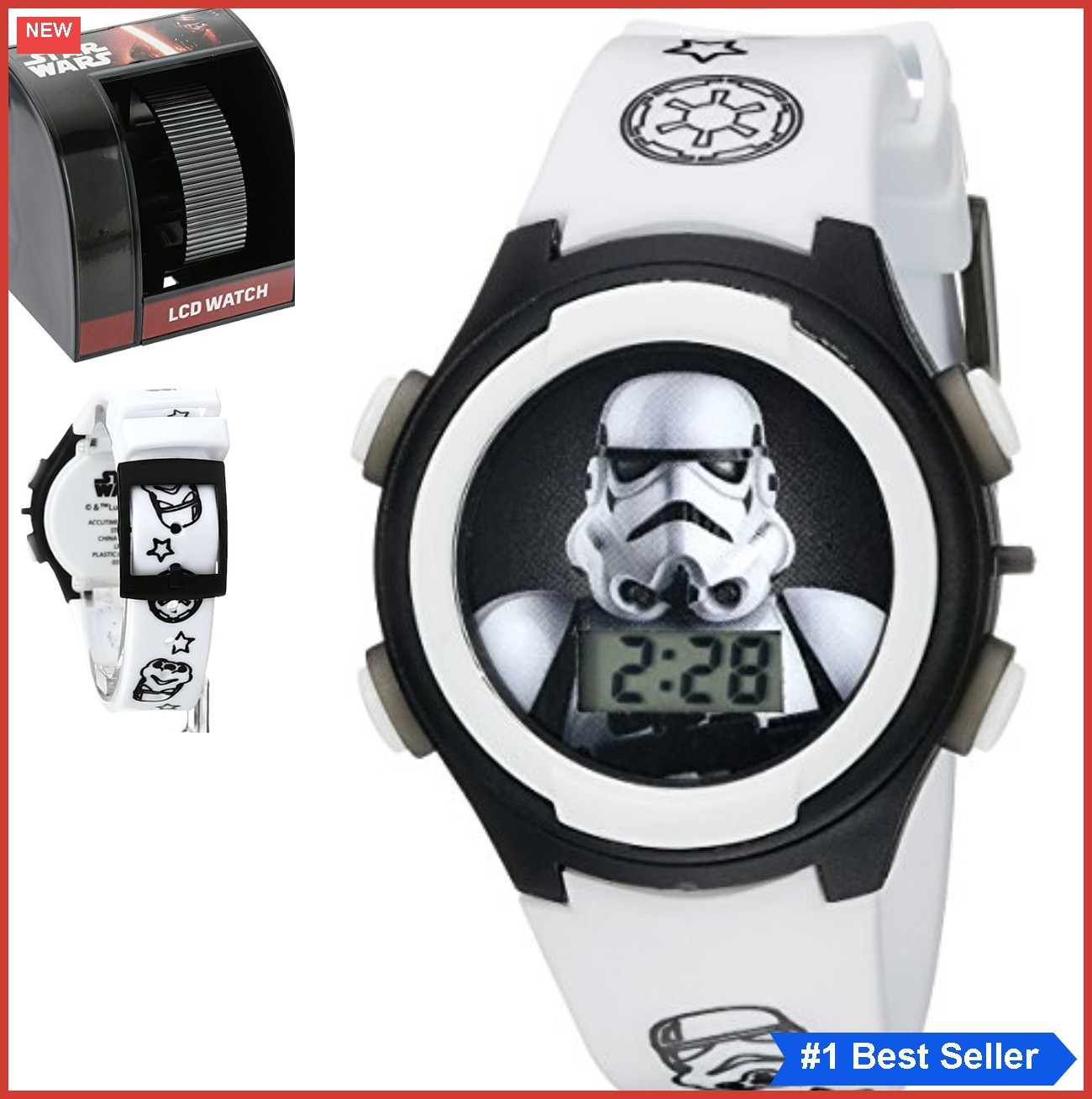 Kids Stormtrooper Wrist Watch Digital Display Quartz 37mm Plastic Band Star Wars
