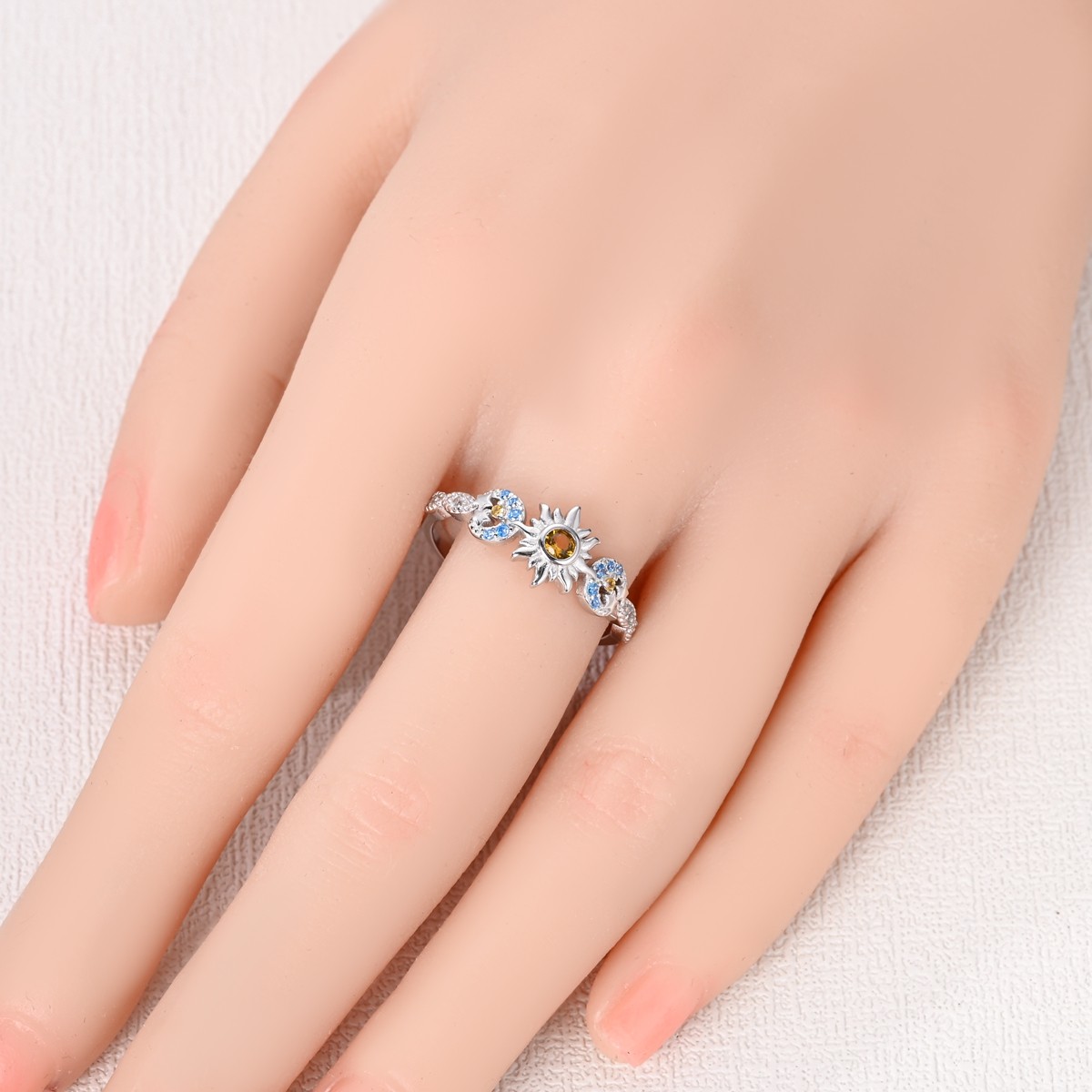 LAZA 925 Sterling Silver Finger Ring AAA CZ Sun Stars Moon Women Jewelry